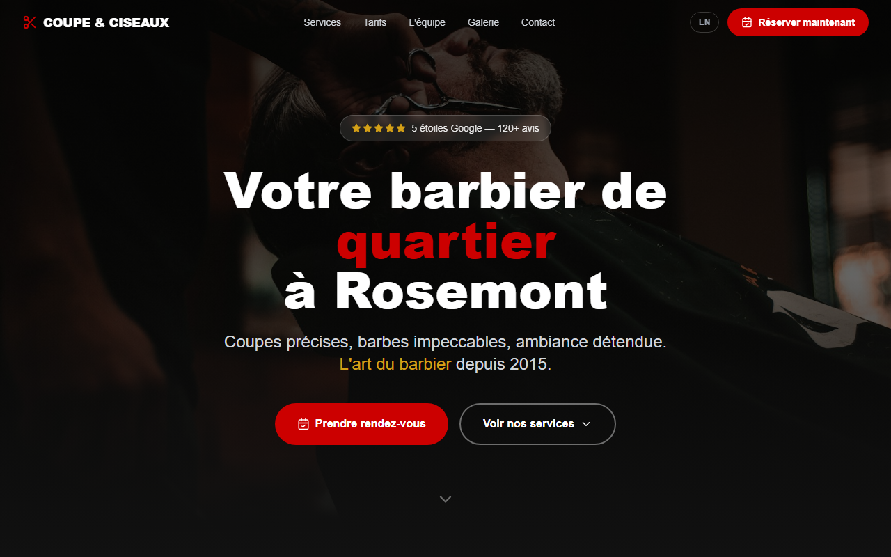 Maquette site internet barbier — VotreBooster Digital