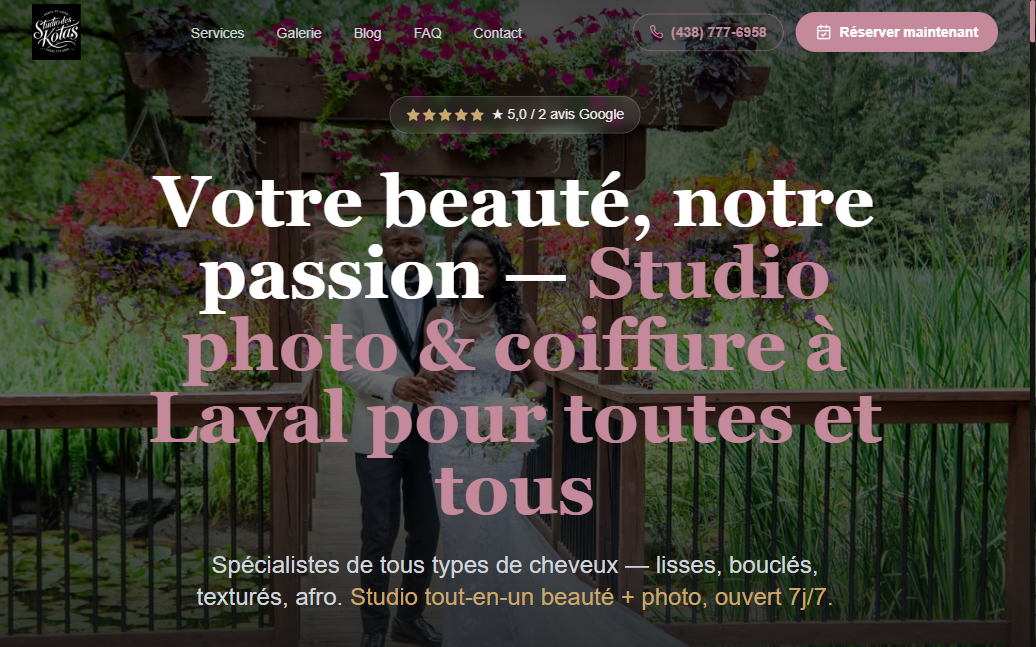 Maquette site internet photographe — VotreBooster Digital